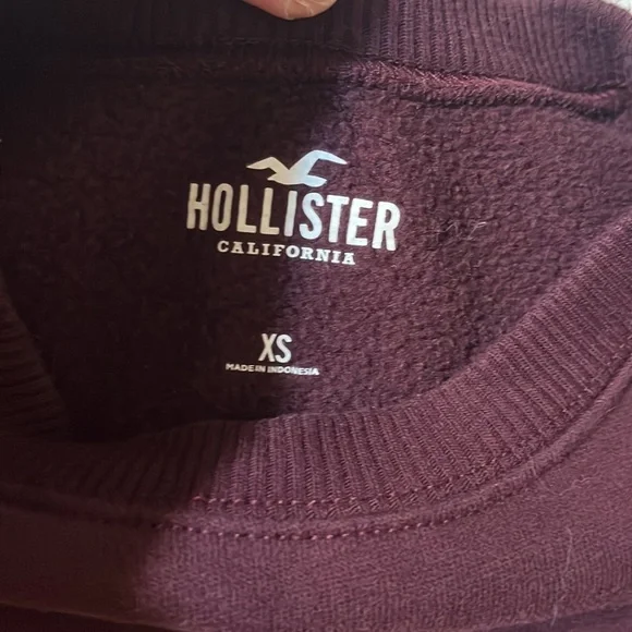 Set-Olfit-Hollister burgundy, New York cropped sweatshirt and sweatpants - Picture 4 of 9